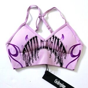 Civil Regime Flaming Kelly Seamless Sports Bra Women XS Lavender Athleticwear